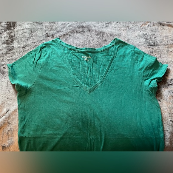 Merona V Neck Short Sleeve 100% Cotton Aqua Size XXL - Picture 6 of 8